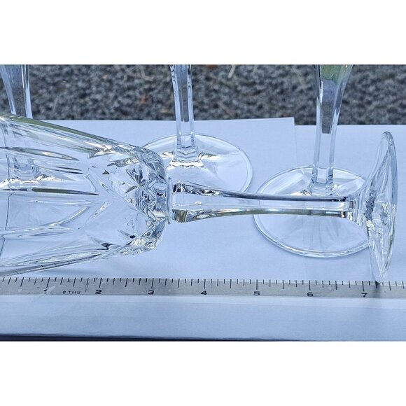 Block Olympic Crystal Wine Glasses 7.25" vtg square bowl fine cut glass (4) - Picture 10 of 10